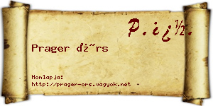 Prager Örs névjegykártya